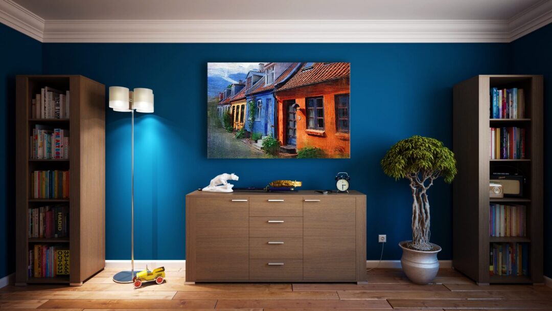 Blue modern bedroom
